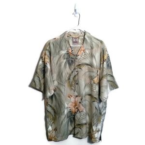 Tommy Bahama Floral All Over Print Hawaiian Silk Shirt Sz Large